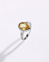 Natural Golden Topaz (Sunahara Pukhraj) Ring in 925 Sterling Silver - Shakti Dr