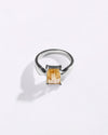 Charming Golden Topaz (Sunahara Pukhraj) Ring in 925 Sterling Silver - Urja Sq