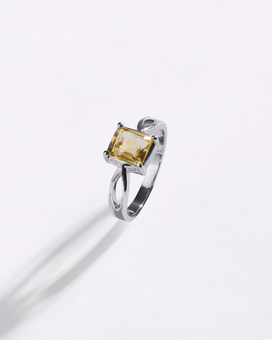 Grace Golden Topaz (Sunahara Pukhraj) Ring in 925 Sterling Silver - Urja Sq