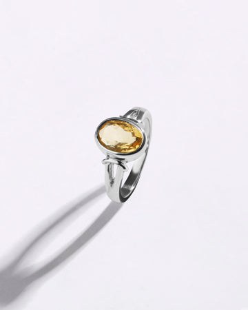 Exclusive Golden Topaz (Sunahara Pukhraj) Ring in 925 Sterling Silver - Shakti