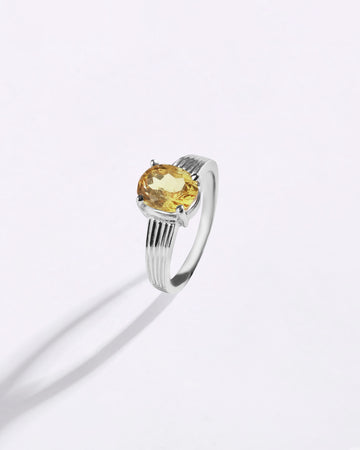 Magical Golden Topaz (Sunahara Pukhraj) Ring in 925 Sterling Silver - Urja