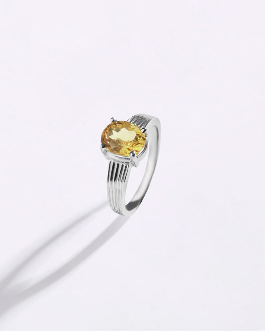 Magical Golden Topaz (Sunahara Pukhraj) Ring in 925 Sterling Silver - Urja
