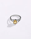Sleek Golden Topaz (Sunahara Pukhraj) Ring in 925 Sterling Silver - Urja