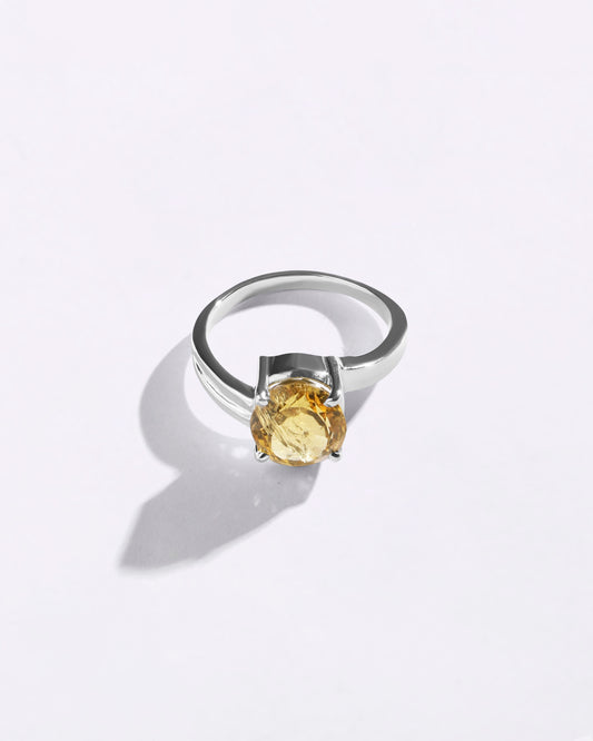 Promise Golden Topaz (Sunahara Pukhraj) Ring in 925 Sterling Silver - Urja