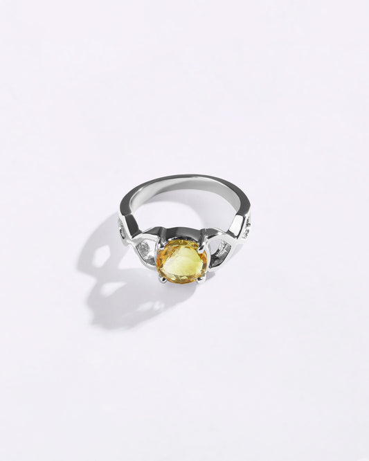 Powerful Golden Topaz (Sunahara Pukhraj) Ring in 925 Sterling Silver - Urja
