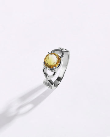 Powerful Golden Topaz (Sunahara Pukhraj) Ring in 925 Sterling Silver - Urja