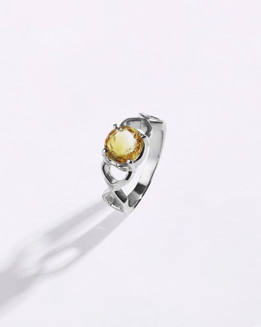 Powerful Golden Topaz (Sunahara Pukhraj) Ring in 925 Sterling Silver - Urja