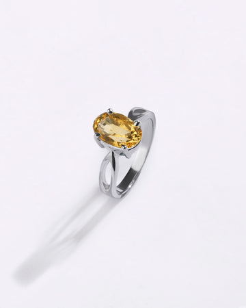 Grace Golden Topaz (Sunahara Pukhraj) Ring in 925 Sterling Silver - Urja