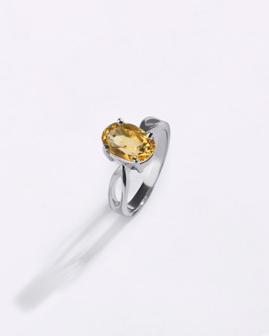Grace Golden Topaz (Sunahara Pukhraj) Ring in 925 Sterling Silver - Urja