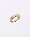 Grooved Diamond Ring in Gold