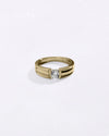 Grooved Diamond Ring in Gold