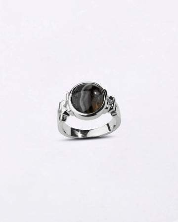 Exotic Hakik (Agate) Ring in 925 Sterling Silver - Shakti
