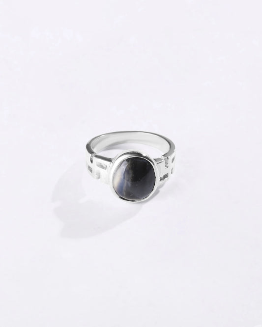 Swastik Hakik (Agate) Ring in 925 Sterling Silver - Shakti
