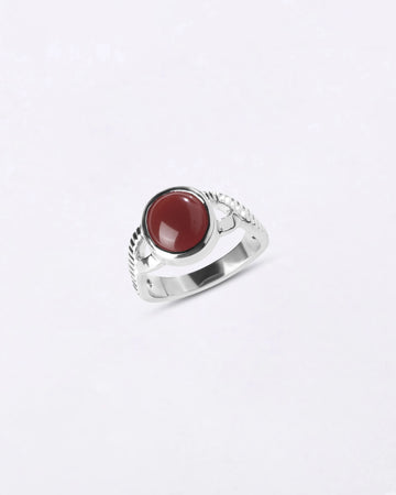 Celestial Hakik (Agate) Ring in 925 Sterling Silver - Round Shakti