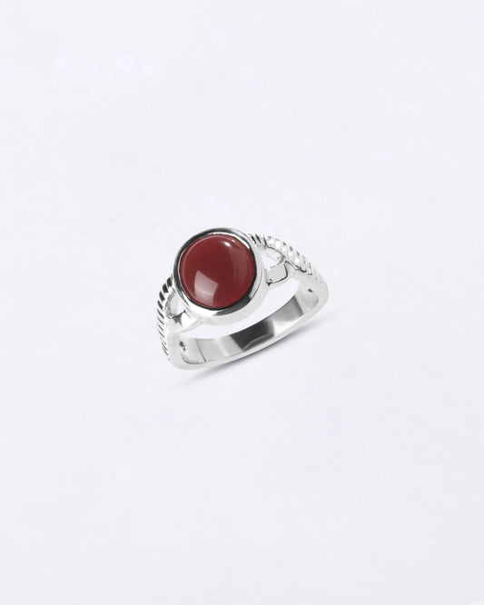 Celestial Hakik (Agate) Ring in 925 Sterling Silver - Round Shakti