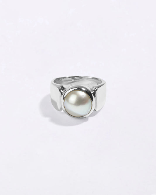 Heirloom Pearl (Moti) Ring in 925 Silver - Round Shakti