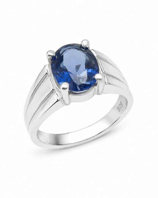 Statement Iolite (Neeli) Ring in 925 Sterling Silver - Urja