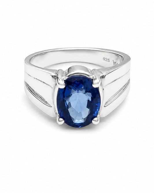 Statement Iolite (Neeli) Ring in 925 Sterling Silver - Urja