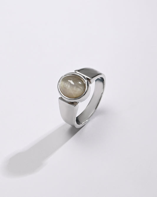 Heirloom Cat's Eye (Lehsunia) Ring in 925 Sterling Silver - Shakti