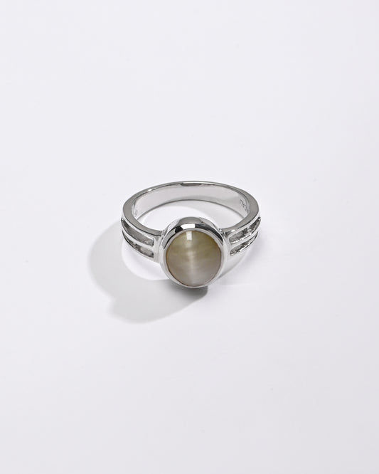 Luxe Cat’S Eye (Lehsunia) Ring in 925 Sterling Silver - Shakti