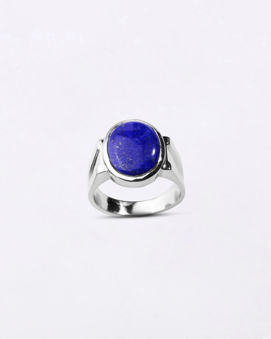Statement Lapis Lazuli (Lajward) Ring in 925 Sterling Silver - Shakti
