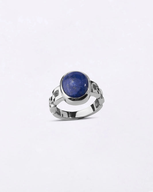 Rolex Lapis Lazuli (Lajward) Ring in 925 Sterling Silver - Shakti
