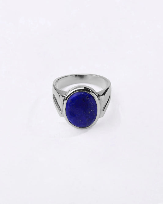 Statement Lapis Lazuli (Lajward) Ring in 925 Sterling Silver - Shakti