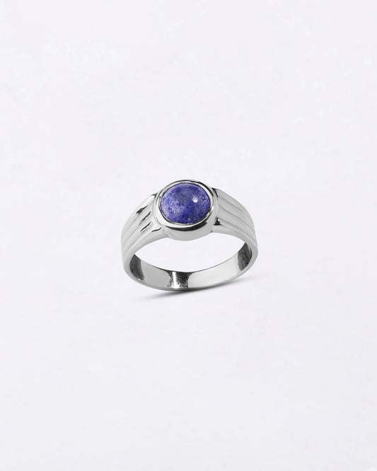 Vintage Lapis Lazuli (Lajward) Ring in 925 Sterling Silver - Round Shakti