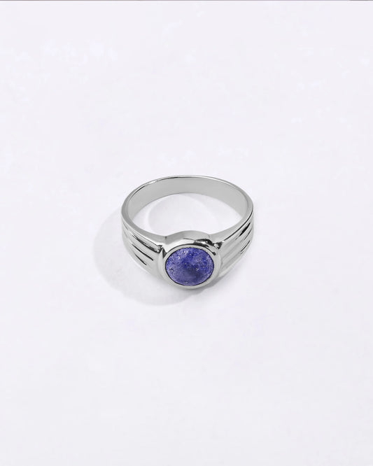 Vintage Lapis Lazuli (Lajward) Ring in 925 Sterling Silver - Round Shakti