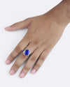 Statement Lapis Lazuli (Lajward) Ring in 925 Sterling Silver - Shakti