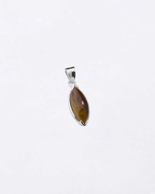 Marquise Tiger Eye Pendant in 925 Silver