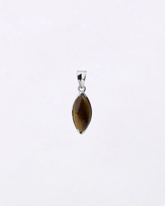 Marquise Tiger Eye Pendant in 925 Silver