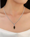 Marquise Tiger Eye Pendant in 925 Silver