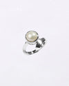 Modern Pearl (Moti) Ring in 925 Silver - Round Shakti