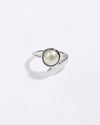 Modern Pearl (Moti) Ring in 925 Silver - Round Shakti