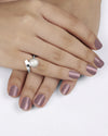 Modern Pearl (Moti) Ring in 925 Silver - Round Shakti