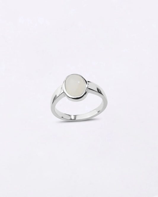 Natural Moonstone Ring in 925 Sterling Silver - Shakti
