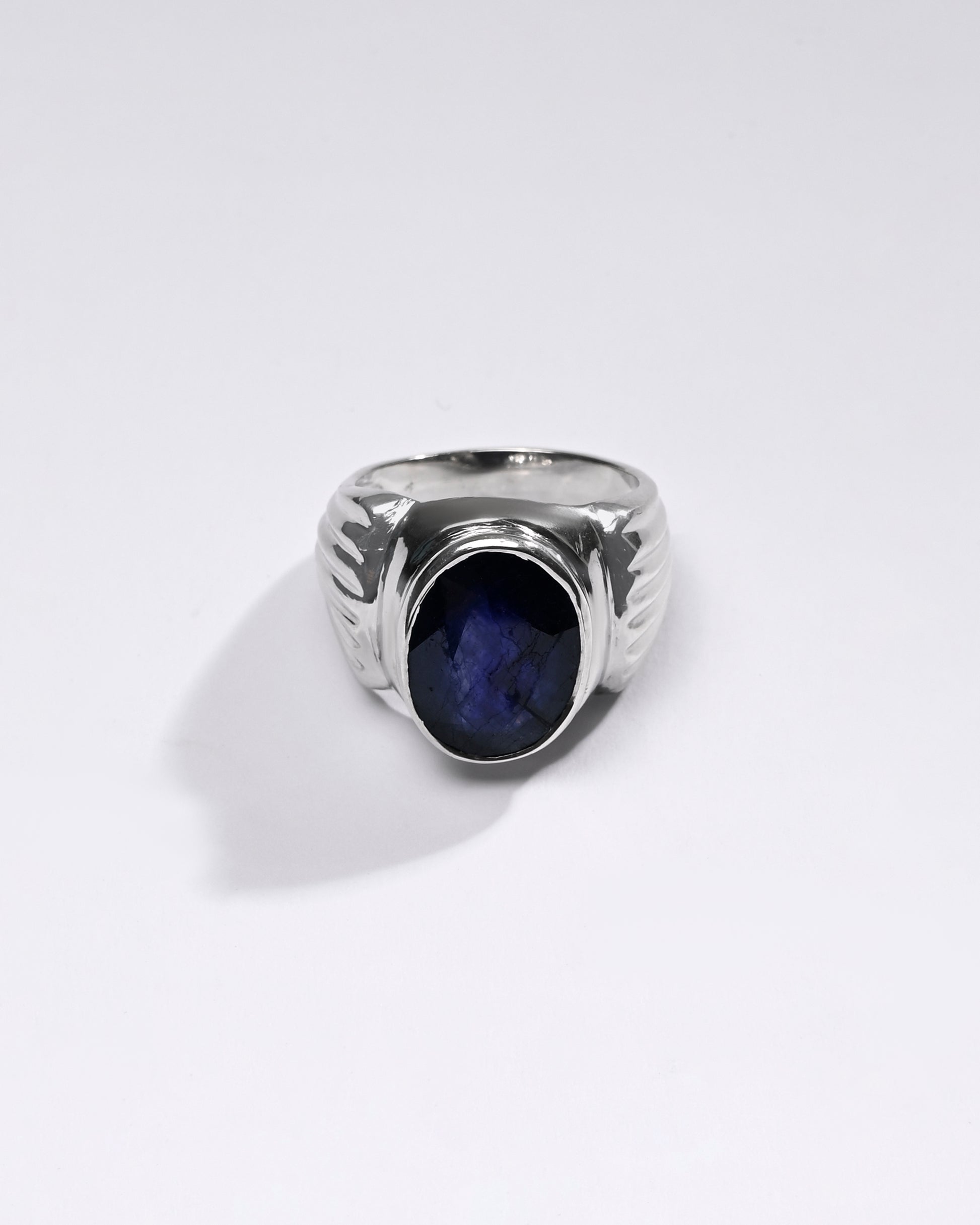 Premium Blue Sapphire (Neelam) Ring in 925 Silver - #1238B - Myra