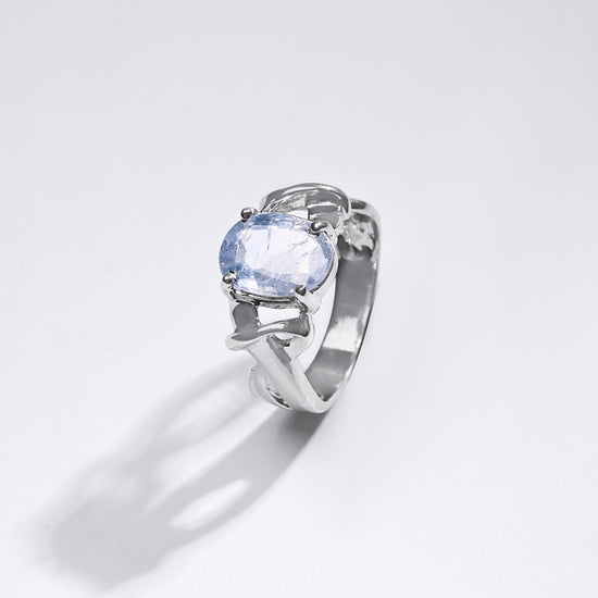 Premium Blue Sapphire (Neelam) Ring in 925 Silver - #1210N4 - Myra
