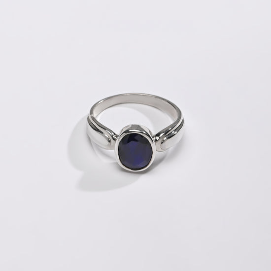 Certified Blue Sapphire (Neelam) Ring – 925 Silver - 1101B - Myra