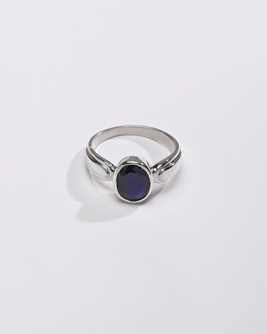Certified Blue Sapphire (Neelam) Ring – 925 Silver - 1101B - Myra