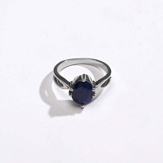 Blue Sapphire (Neelam) Ring – Pure 925 Silver - 1102N6 - Myra