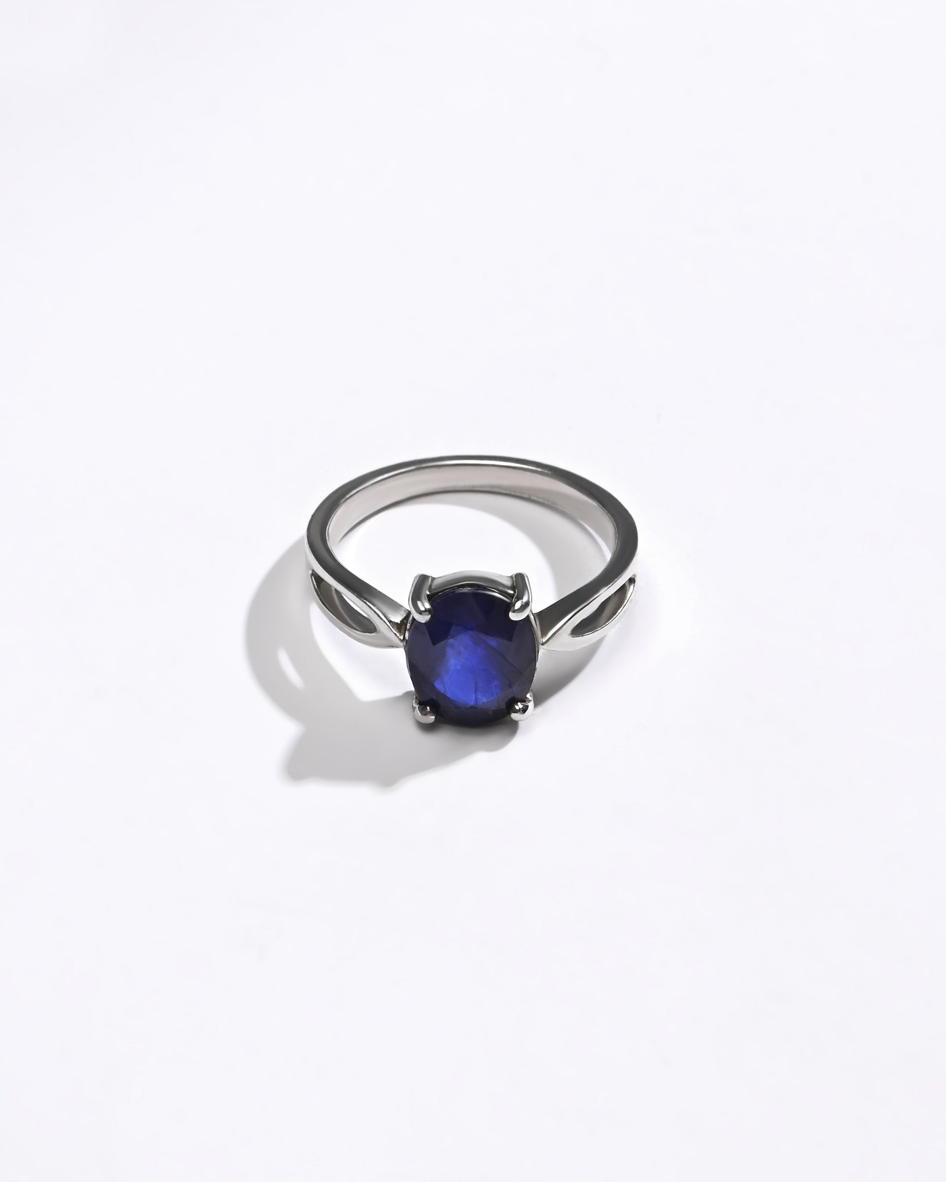Daily Wear Blue Sapphire (Neelam) Ring – 925 Silver - 1102N4 - Myra