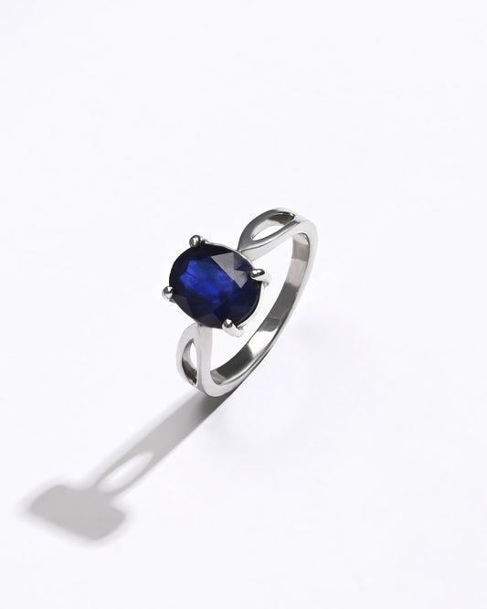 Daily Wear Blue Sapphire (Neelam) Ring – 925 Silver - 1102N4 - Myra