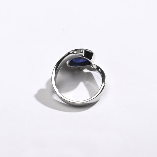 Elegant Blue Sapphire (Neelam) Ring – 925 Silver - 1103B - Myra