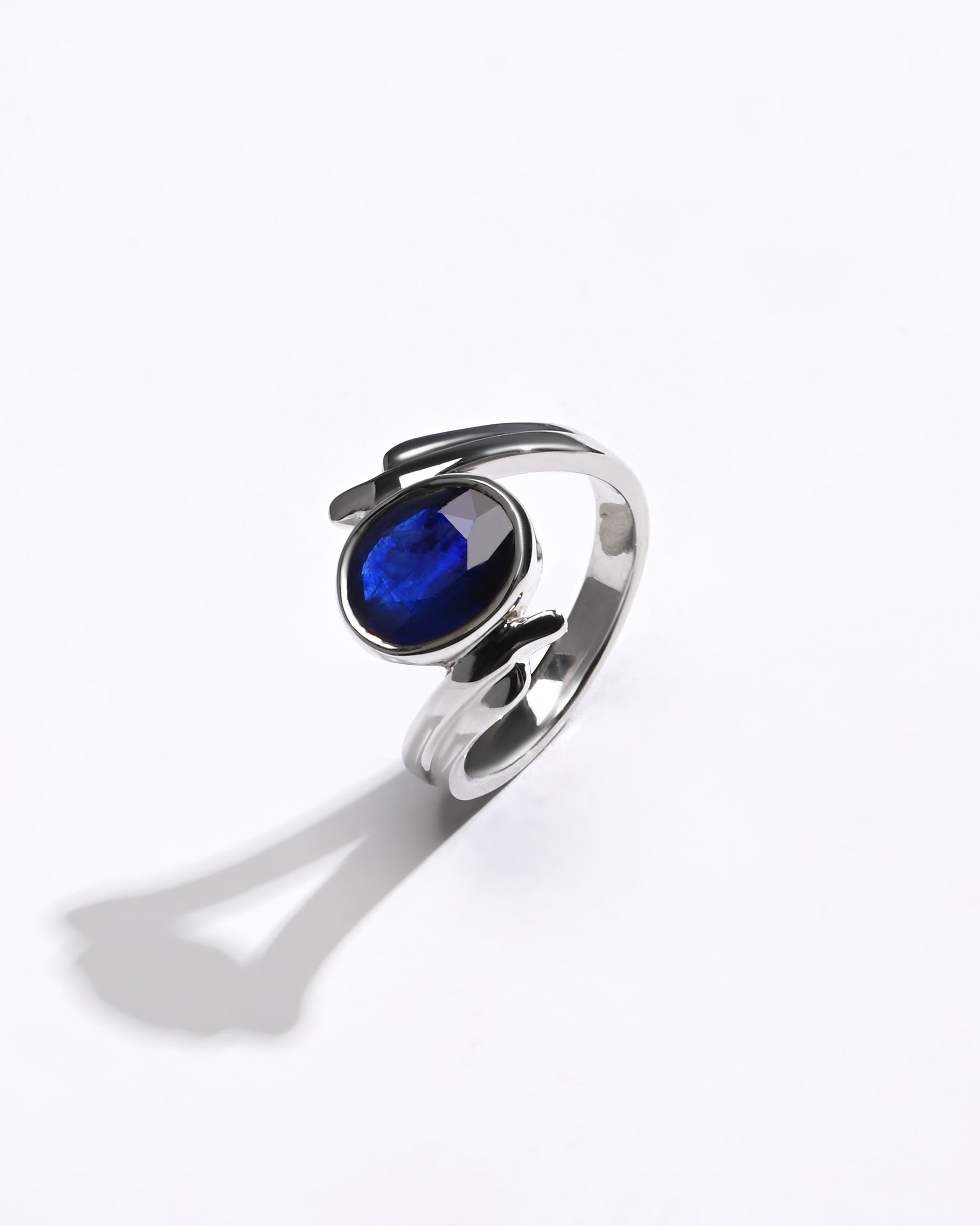 Elegant Blue Sapphire (Neelam) Ring – 925 Silver - 1103B - Myra