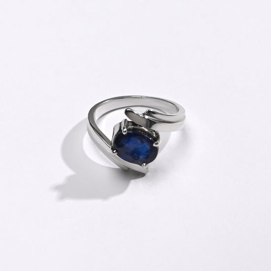 Blue Sapphire (Neelam) Gemstone Ring – 925 Silver - 1103N4 - Myra