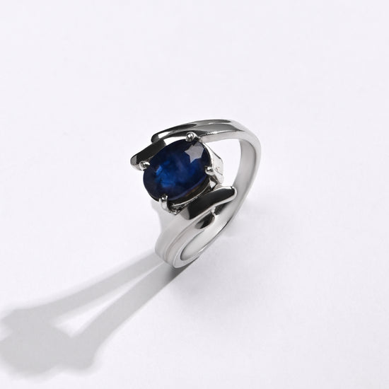Blue Sapphire (Neelam) Gemstone Ring – 925 Silver - 1103N4 - Myra