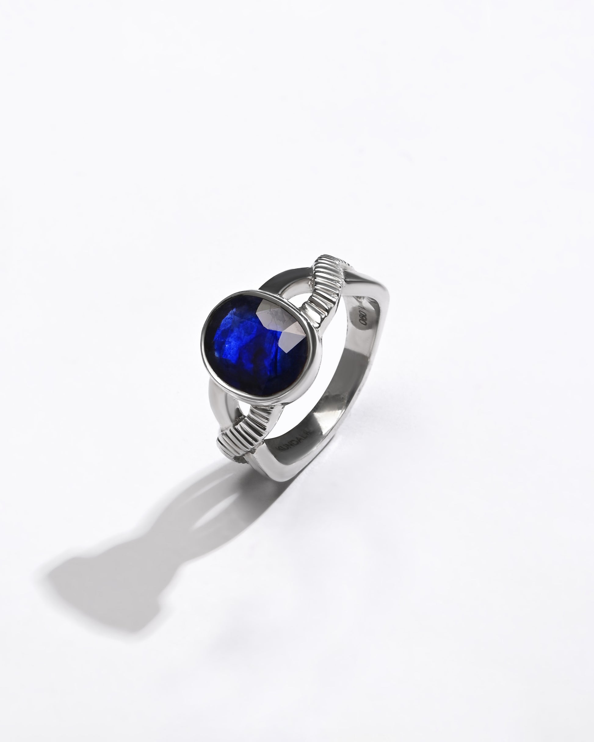 Elegant Blue Sapphire (Neelam) Ring – 925 Silver - 1104B - Myra