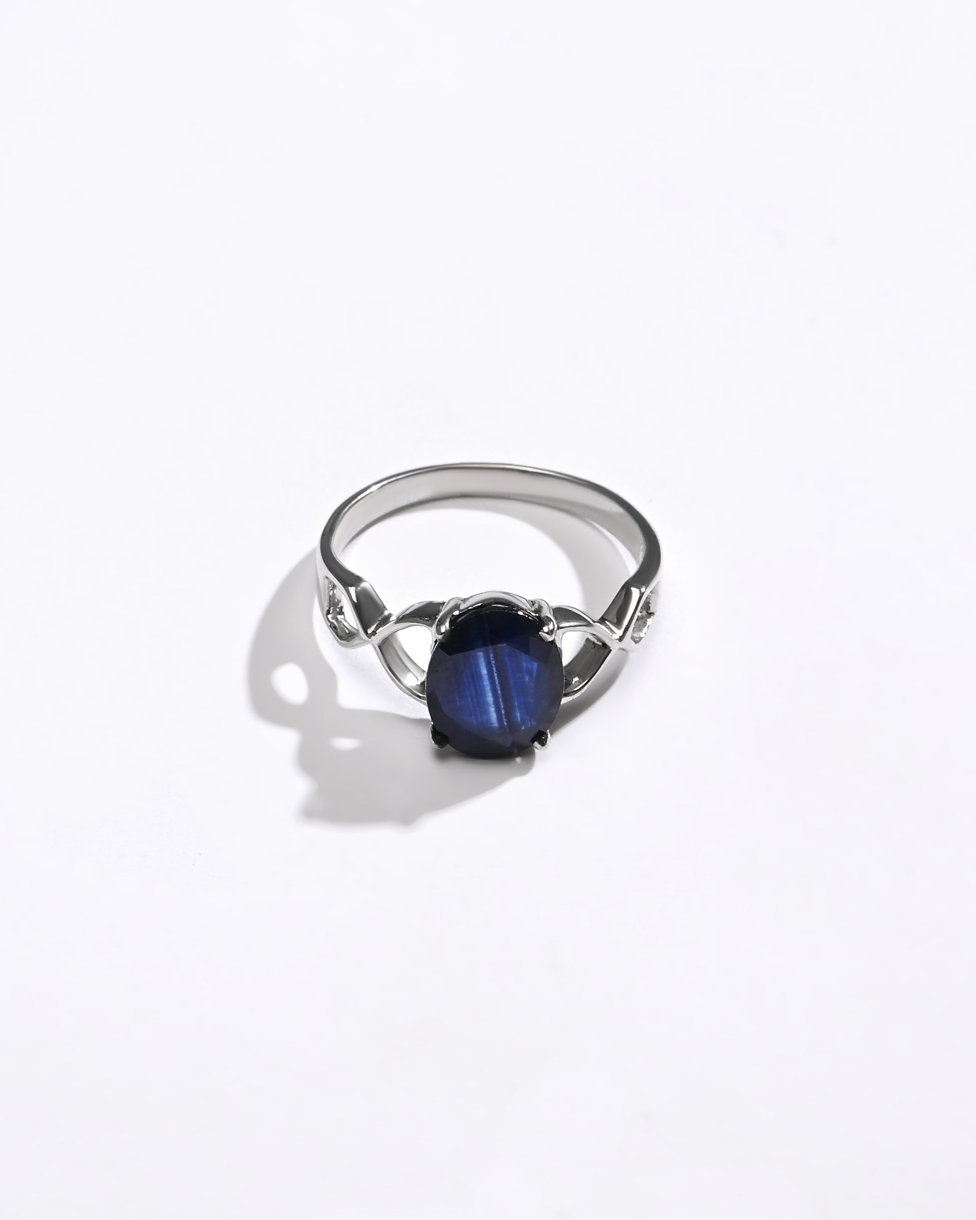 Bold Blue Sapphire (Neelam) Ring – 925 Silver - 1105N4 - Myra